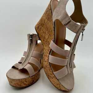 Torrid 13WW Zipper Cork Wedge 4” Beautiful Heels Strappy Elastic!🔥Medium Spicy
